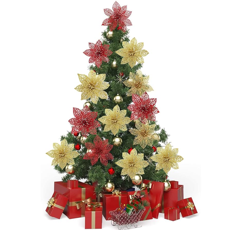 クリスマスツリー飾り 人工花 造花 クリスマス花 フラワー オーナメント 玄関 Amazon.co.jp: Blooming Paradise クリスマスツリー飾り 人工花